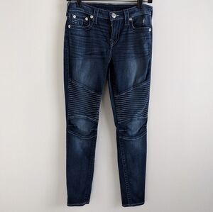 TRUE Religion Moto Super Skinny Jeans in Shoreline Dark 27